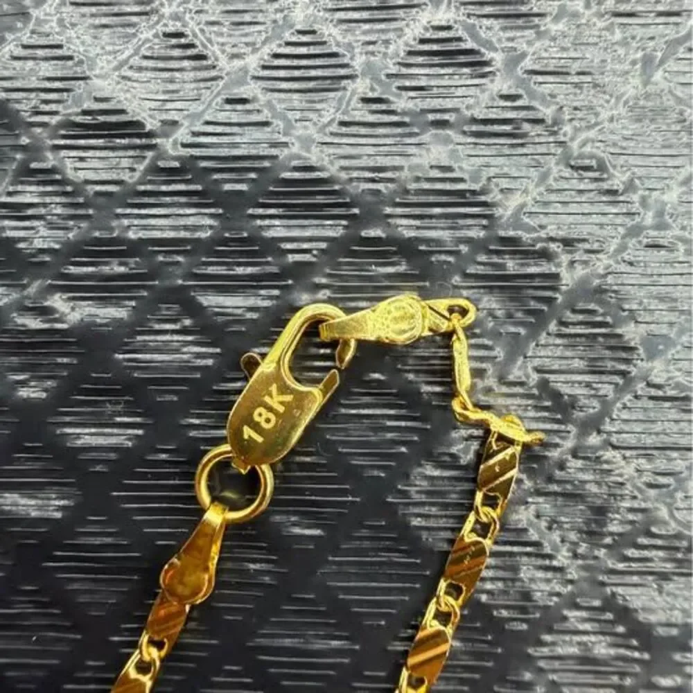18K Gold Valentino Flat Link Chain 4.45g 2mm 16”